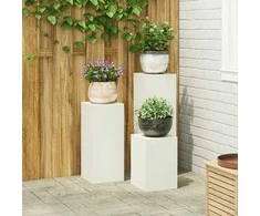 Augalų stovas 3 pcs Balta Plienas