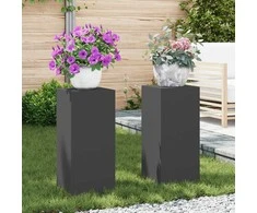 Augalų stovas 2 pcs Juoda 24 x 24 x 55 cm Plienas
