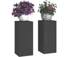 Augalų stovas 2 pcs Juoda 24 x 24 x 55 cm Plienas