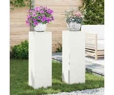Augalų stovas 2 pcs Balta 24 x 24 x 75 cm Plienas