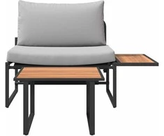 Lauko baldų komplektas Sodo Sofų Rinkinys 2 pcs Šviesiai pilka Plienas