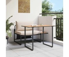 Lauko baldų komplektas Lauko plieniniai sėdimieji 2 pcs Taupe Plienas