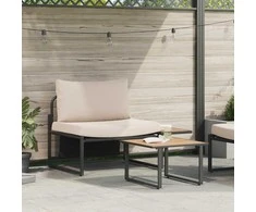 Lauko baldų komplektas Sodo Sofų Rinkinys 2 pcs Taupe Plienas