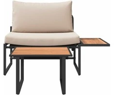 Lauko baldų komplektas Sodo Sofų Rinkinys 2 pcs Taupe Plienas