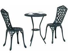 Lauko baldų komplektas Sodo Bistro Rinkinys 3 pcs Žalia Aliuminis