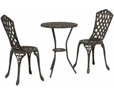 Lauko baldų komplektas Sodo Bistro Rinkinys 3 pcs Bronzinė Aliuminis