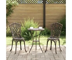 Lauko baldų komplektas Sodo Bistro Rinkinys 3 pcs Bronzinė Aliuminis