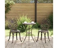 Lauko baldų komplektas Sodo Bistro Rinkinys 3 pcs Bronzinė Aliuminis