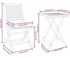 Lauko baldų komplektas Sodo Bistro Rinkinys 3 pcs Ruda Kietos akacijos mediena