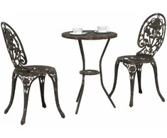 Lauko baldų komplektas Sodo Bistro Rinkinys 3 pcs Bronzinė Aliuminis