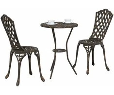 Lauko baldų komplektas Sodo Bistro Rinkinys 3 pcs Bronzinė Aliuminis