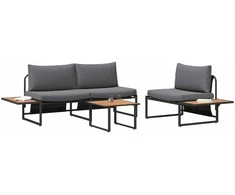 Sodo valgomojo komplektas 3 pcs Antracitas Plienas