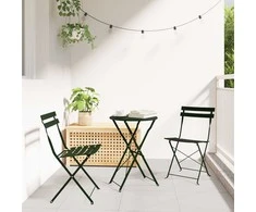 Lauko baldų komplektas Sulankstomas bistro rinkinys 3 pcs Miškas Plienas