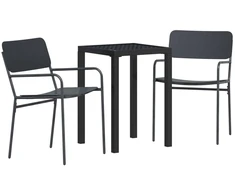 Lauko baldų komplektas 3 vnt. Antracito Plienas