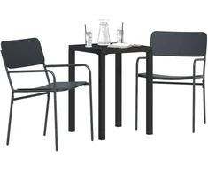 Lauko baldų komplektas 3 vnt. Antracito Plienas