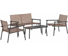 Lauko baldų komplektas Sodo valgomojo komplektas 4 pcs Ruda poliratanas