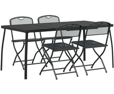 Lauko baldų komplektas 5 pcs Antracito Geležis ir plienas