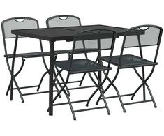 Lauko baldų komplektas 5 pcs Antracito Geležis ir plienas
