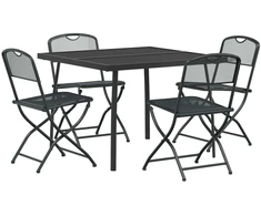 Lauko baldų komplektas 5 pcs Antracito Geležis ir plienas