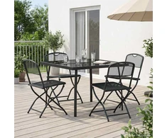 Lauko baldų komplektas 5 pcs Antracito Geležis ir plienas