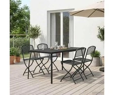 Lauko baldų komplektas 5 pcs Antracito Geležis ir plienas