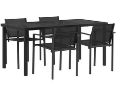 Lauko baldų komplektas 5 pcs Juoda ir Antracitas Tekstilenas
