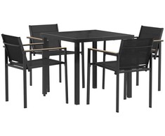Lauko baldų komplektas 5 pcs Juoda ir Antracitas Tekstilenas
