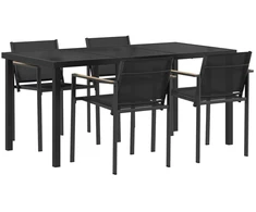 Lauko baldų komplektas 5 pcs Juoda ir Antracitas Tekstilenas