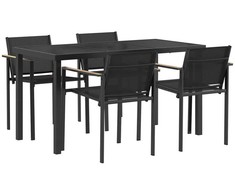 Lauko baldų komplektas 5 pcs Juoda ir Antracitas Tekstilenas