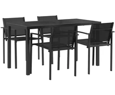 Lauko baldų komplektas 5 pcs Juoda ir Antracitas Tekstilenas