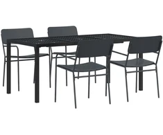 Lauko baldų komplektas 5 vnt. Antracito Plienas