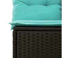 7 dalių sodo sofų komplektas su pagalvėlėmis, juodas, poliratanas