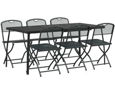 Lauko baldų komplektas 7 pcs Antracito Geležis ir plienas