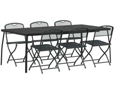 Lauko baldų komplektas 7 pcs Antracito Geležis ir plienas