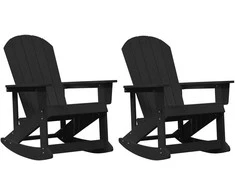 Adirondack sūpynės kėdės 2 pcs Juoda HDPE