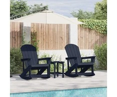 Adirondack sūpynės kėdės 2 pcs Jūrinė mėlyna HDPE