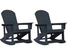Adirondack sūpynės kėdės 2 pcs Jūrinė mėlyna HDPE