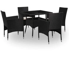 Lauko baldų komplektas Baldų komplektas 5 pcs Juoda