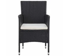 Lauko baldų komplektas Baldų komplektas 5 pcs Juoda