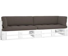 Lauko baldų komplektas Dvivietė sofa iš palečių su pagalvėlėmis, impregnuota pušis
