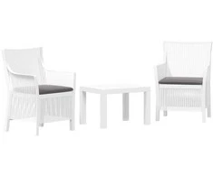 Lauko baldų komplektas Lauko poilsio komplektas su pagalve 3 pcs Balta PP