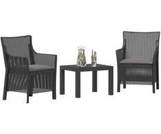 Lauko baldų komplektas Lauko poilsio komplektas su pagalve 3 pcs Antracito PP