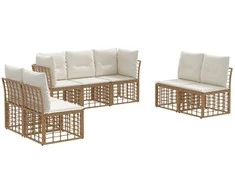 Lauko baldų komplektas Lauko sofos komplektas Natūrali Poliesteris