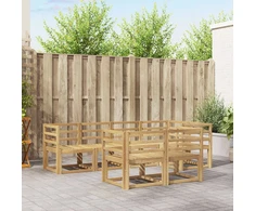 Lauko baldų komplektas Lauko sofos komplektas 7 vnt. 7 vietos Baltas Solid Acacia Wood
