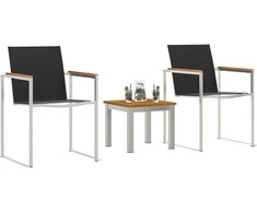 Sodo valgomojo komplektas 3 pcs Ruda ir juoda Kieto teka medžio