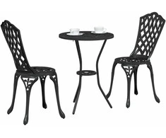 Sodo Bistro Rinkinys 3 vnt. Juoda Aliuminis