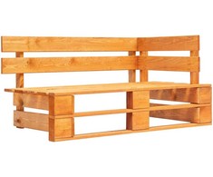 Lauko baldų komplektas Poilsio komplektas iš palečių su pagalvėlėmis, 4 dalių, pušis