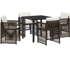 Lauko baldų komplektas Sodo valgomojo komplektas 5 pcs Ruda