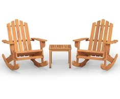 Lauko baldų komplektas Sodo adirondack komplektas, 3 dalių, akacijos medienos masyvas