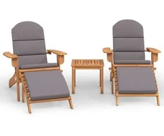 Lauko baldų komplektas Sodo adirondack komplektas, 3 dalių, akacijos medienos masyvas
